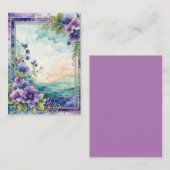 Lavendel Whimsy Artistic Floral Border Visitekaartje (Voorkant / Achterkant)