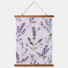 Lavendel Whispers – Botanische borduurwerk wandban Hangend Wandkleed