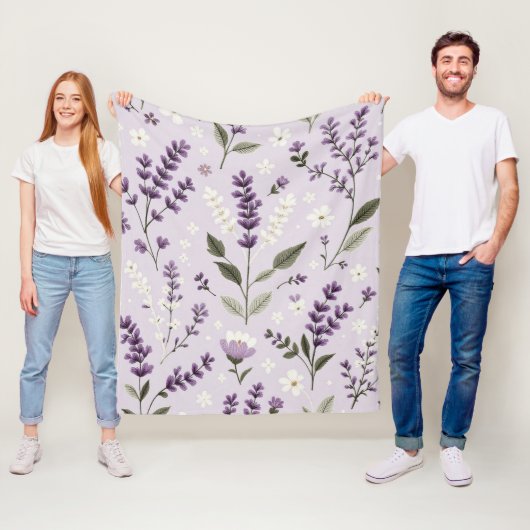Lavendel Whispers – Botanische fleece deken (In situ)