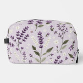 Lavendel Whispers – Botanische geborduurde toileta Toilettasje (Voorkant)