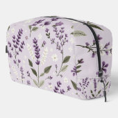 Lavendel Whispers – Botanische geborduurde toileta Toilettasje (Rechterhoek)