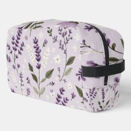 Lavendel Whispers – Botanische geborduurde toileta Toilettasje