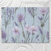 Lavendel White Daisy Boho Wildflower Decoupage Tissuepapier