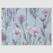Lavendel White Daisy Boho Wildflower Decoupage Tissuepapier (Voorkant)
