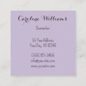 Lavendel wijnglas druiven bloem sommelier vierkante visitekaartje (Achterkant)