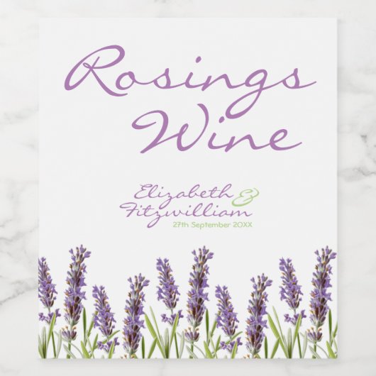 Lavendel Wijnlabel Wijn Etiket (Enkel label)