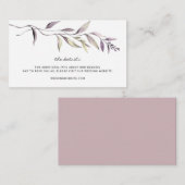 Lavendel wijnstok groen bruiloft details behuizing informatiekaartje (Voorkant / Achterkant)