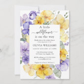 Lavendel Wild Flower Meadow Geel Baby shower Kaart (Voorkant)