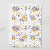 Lavendel Wild Flower Meadow Geel Baby shower Kaart (Achterkant)
