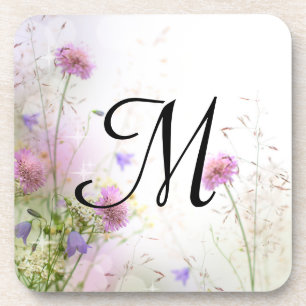 Lavendel Wild Flowers Monogram Drink Onderzetter