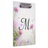 Lavendel Wild Flowers Monogram Initiaal Clip Board Klembord (Rechts)