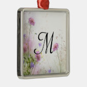 Lavendel Wild Flowers Monogram Initiaal Ornament (Rechts)