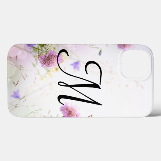 Lavendel Wild Flowers Monogram IPAD Case (Achterkant (horizontaal))