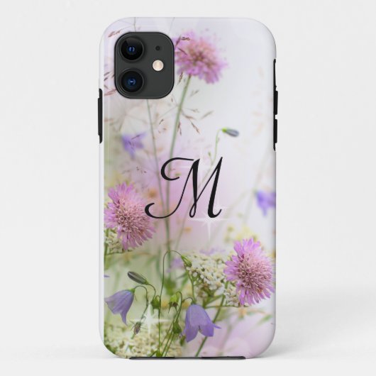 Lavendel Wild Flowers Monogram IPHONE 5 Hoesje (Achterkant)