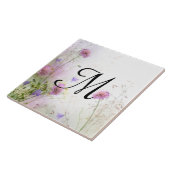 Lavendel Wild Flowers Zwembad Monogram Display Teg Tegeltje (Zijkant)