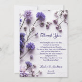 Lavendel Wildbloemen Trouwfoto Bedankkaart (Voorkant)