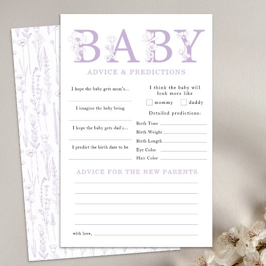 Lavendel Wilde Bloem Baby Advies & Voorspellingen Flyer