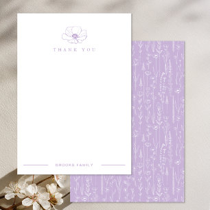 Lavendel Wilde Bloem Baby Shower Bedankt