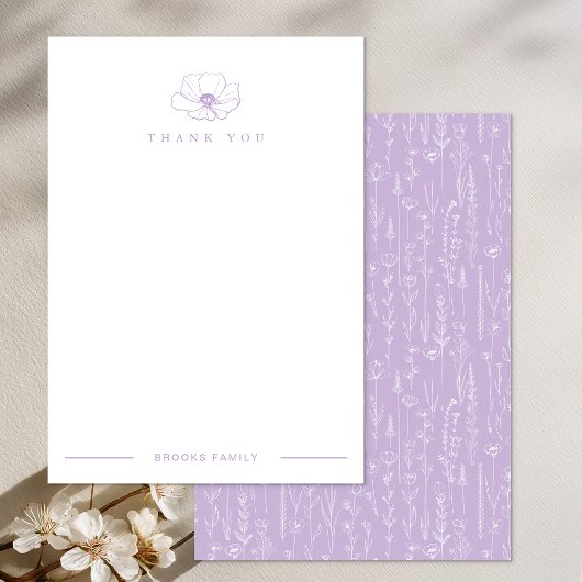 Lavendel Wilde Bloem Baby Shower Bedankt