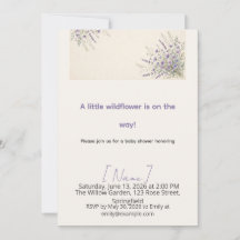 Lavendel Wilde Bloem Baby Shower, Bewerkbaar