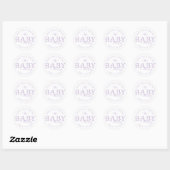 Lavendel Wilde Bloem Baby Shower  Ronde Sticker (Vel)