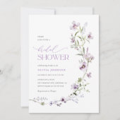 Lavendel Wilde Bloem Bruidsfeest Kaart (Voorkant)