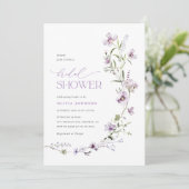 Lavendel Wilde Bloem Bruidsfeest Kaart (Staand voorkant)