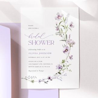 Lavendel Wilde Bloem Bruidsfeest Kaart