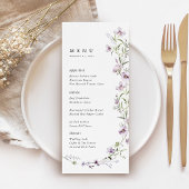 Lavendel Wilde Bloem Bruiloftsreceptie Diner Menu