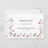 Lavendel Wilde Bloem Een Nieuw Hoofdstuk Bruidsdou Bedankkaart (Voorkant)