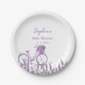 Lavendel Wilde Bloem Fiets Baby Shower Bord (Voorkant)