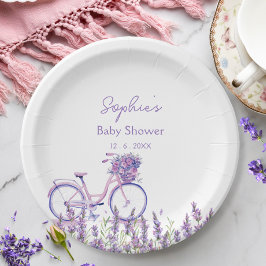 Lavendel Wilde Bloem Fiets Baby Shower Bord