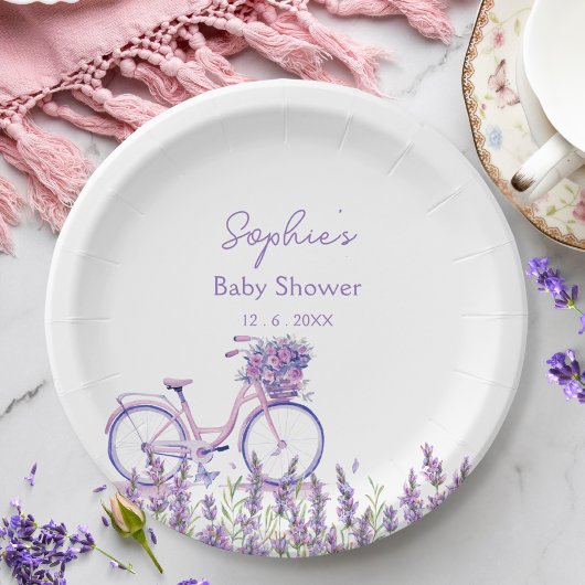 Lavendel Wilde Bloem Fiets Baby Shower Bord