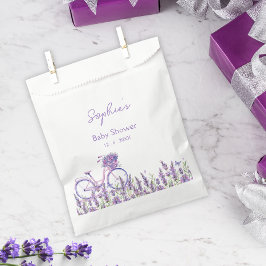 Lavendel Wilde Bloem Fiets Baby Shower Bord Bedankzakje