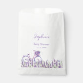 Lavendel Wilde Bloem Fiets Baby Shower Bord Bedankzakje (Voorkant)
