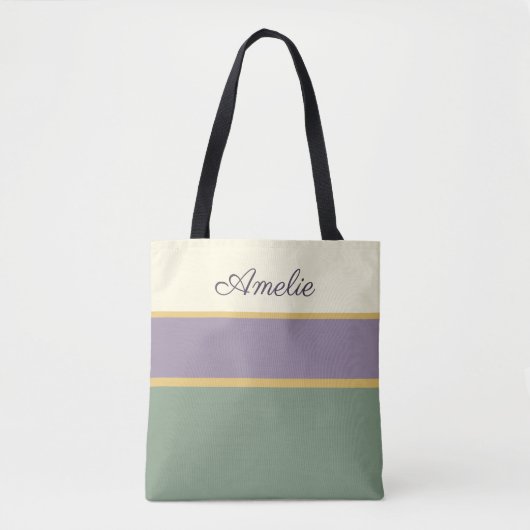 Lavendel Wilde Bloem Gepersonaliseerde Boodschappe Tote Bag (Voorkant)