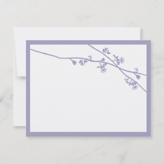 Lavendel Wilde Bloem takken Bruiloft RSVP (Achterkant)