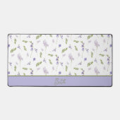 Lavendel Wilde Bloem Waterverf Bloemige Monogram Bureaumat (Voorkant)