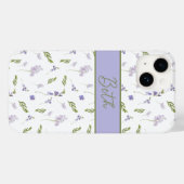 Lavendel Wilde Bloem Waterverf Bloemige Monogram Case-Mate iPhone Case (Achterkant (horizontaal))
