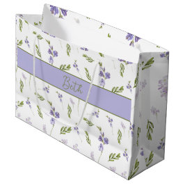 Lavendel Wilde Bloem Waterverf Bloemige Monogram Groot Cadeauzakje