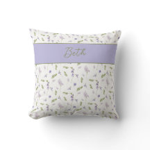 Lavendel Wilde Bloem Waterverf Bloemige Monogram