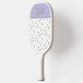 Lavendel Wilde Bloem Waterverf Bloemige Monogram Pickleball Paddle (Links)