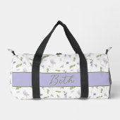 Lavendel Wilde Bloem Waterverf Bloemige Monogram Plunjezak (Voorkant)
