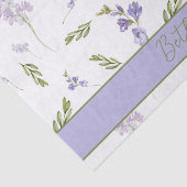 Lavendel Wilde Bloem Waterverf Bloemige Monogram Tissuepapier (Detail)