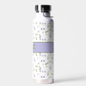Lavendel Wilde Bloem Waterverf Bloemige Monogram Waterfles (Links)