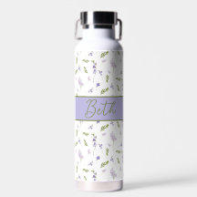Lavendel Wilde Bloem Waterverf Bloemige Monogram