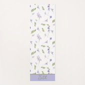 Lavendel Wilde Bloem Waterverf Bloemige Monogram Yogamat (Voorkant)