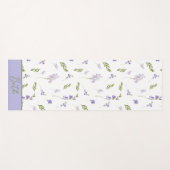 Lavendel Wilde Bloem Waterverf Bloemige Monogram Yogamat (Voorkant (horizontaal))