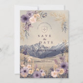 Lavendel Wilde Bloemen Berg Bruiloft Save The Date (Voorkant)