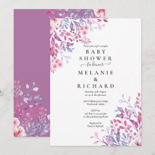 Lavendel Wilde Bloemen Bloem Couples Baby Shower Kaart